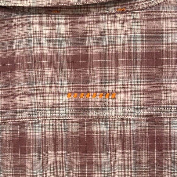 Ariat Rebar Plaid L/S Work Shirt pockets women’s sz‎ M muted, rose and blue - Picture 8 of 16